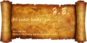 Hlinka Beáta névjegykártya